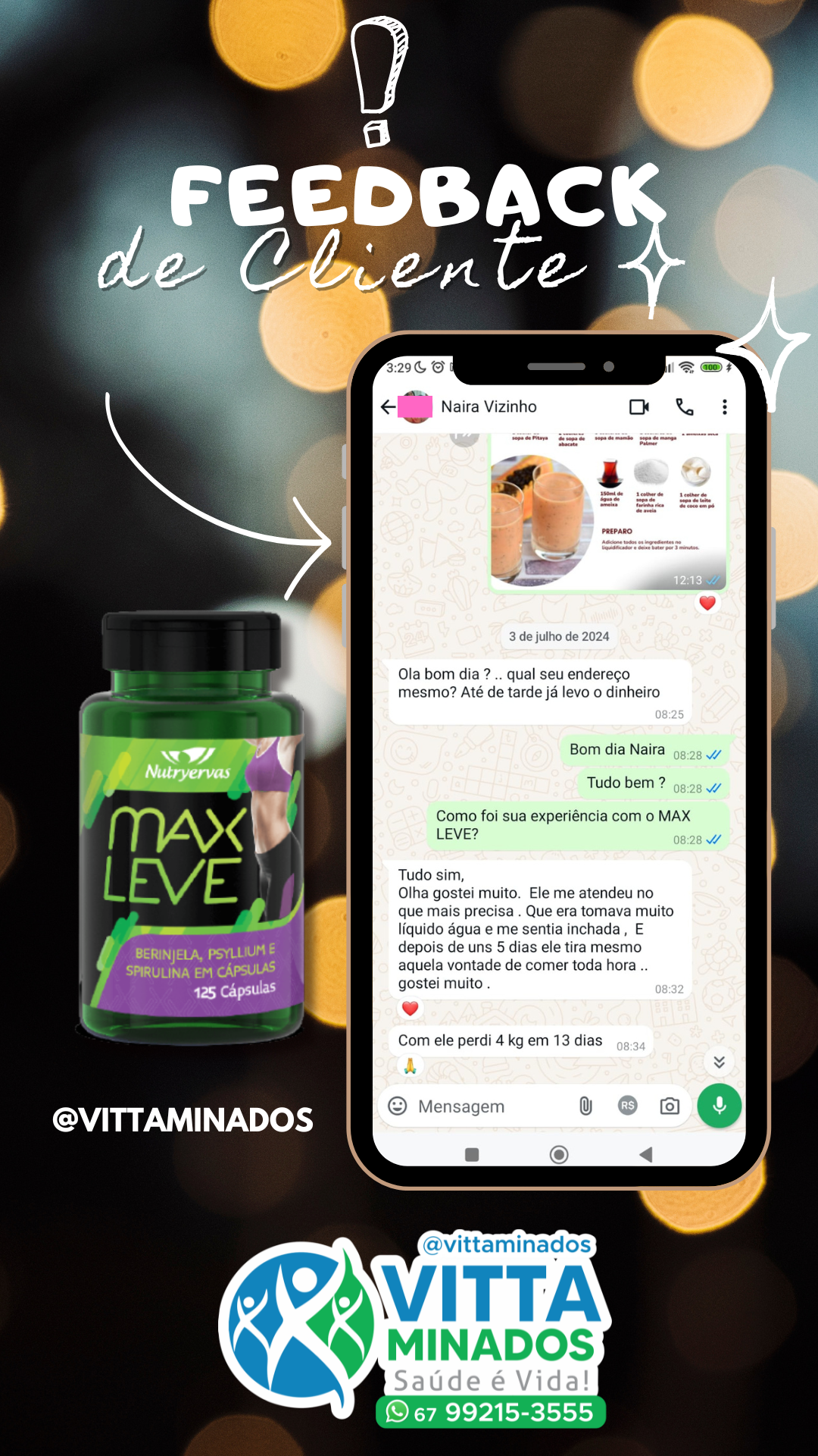 Max leve - Composto emagrecedor 125 Cápsulas. - Imagem 10